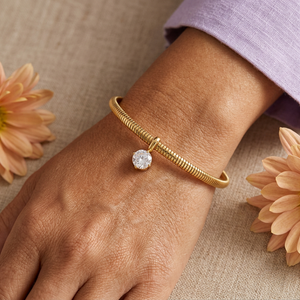Round Zircon Charm Snake Bangle lifestyle image