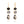Black & Spotted Stone Triple Drop Earrings on a white background