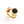 Black & Red Stone Open Ring on a white background