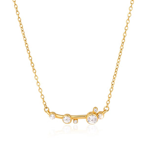 Clear Stone Bubble Bar Necklace on a white background