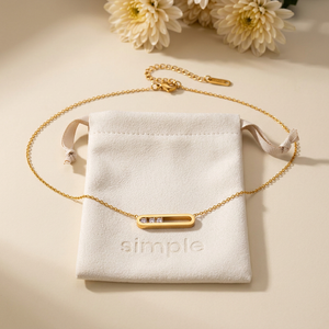 Stone-Accent Open Bar Necklace on pouch