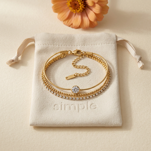 Triple-Layer Zircon Chain Bracelet pouch image
