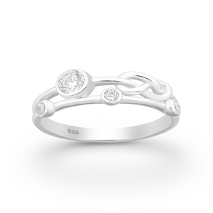 Dazzling Love Cubic Zirconia Sterling Silver Ring