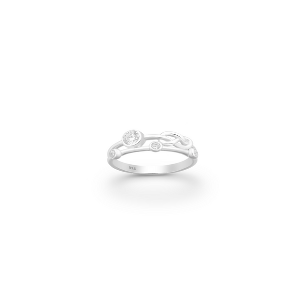 Dazzling Love Cubic Zirconia Sterling Silver Ring