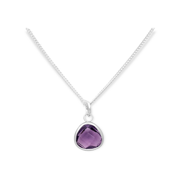 Cushion Cut Petite Gemstone Necklace