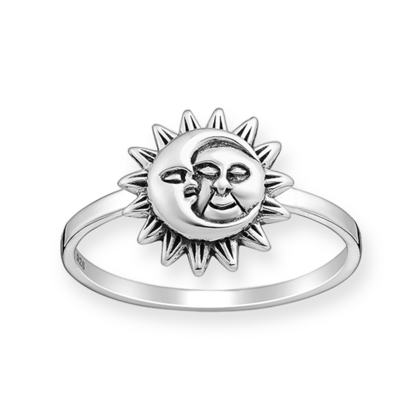 Sun And Moon Sterling Silver Ring