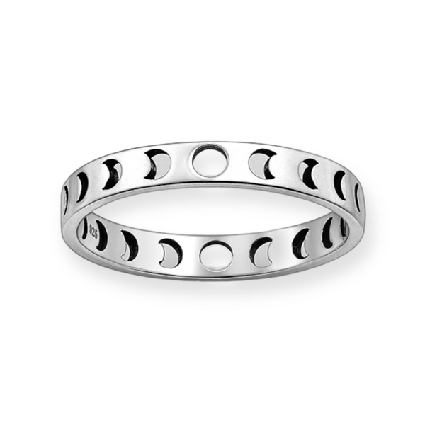 Lunar Phases Sterling Silver Ring