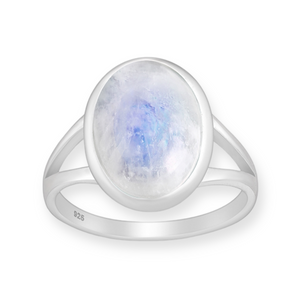 Lunar Halo Sterling Silver Moonstone Statement Ring