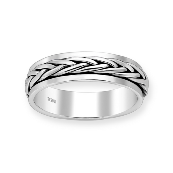 Weave Sterling Silver Spinner Ring