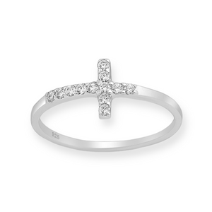 Radiant Cross Sterling Silver Ring