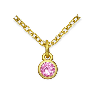 Golden CZ Birthstone Necklace