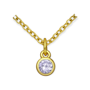 Golden CZ Birthstone Necklace