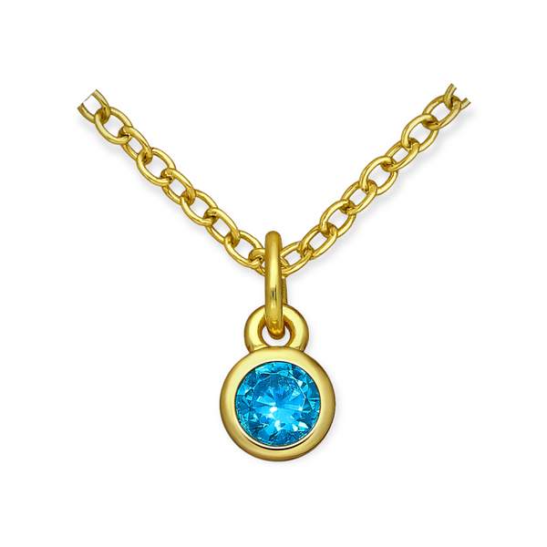 Golden CZ Birthstone Necklace