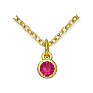 Golden CZ Birthstone Necklace