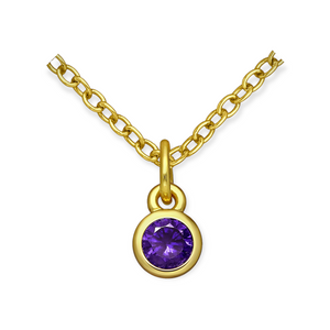 Golden CZ Birthstone Necklace