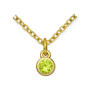 Golden CZ Birthstone Necklace