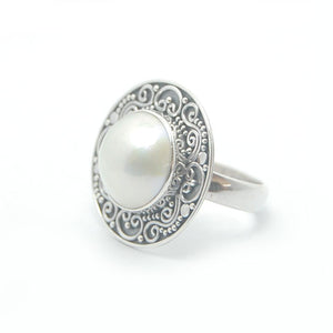 Pearl Swirl Sterling Silver Ring