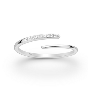 Shooting Stars Zirconia Sterling Silver Ring