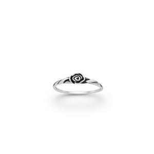 Petite Rose Sterling Silver Ring