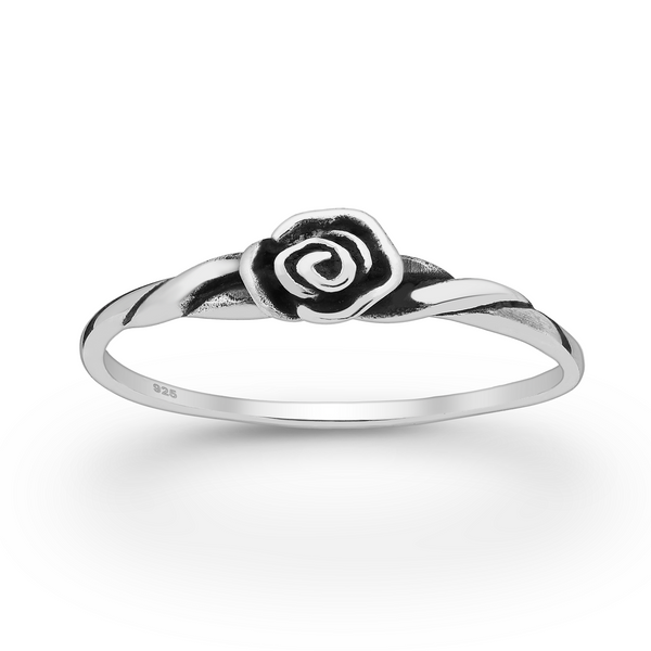 Petite Rose Sterling Silver Ring