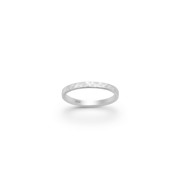 Hammered Band Sterling Silver Ring