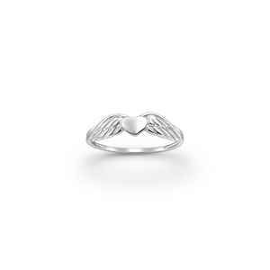 Heart With Wings Sterling Silver Ring