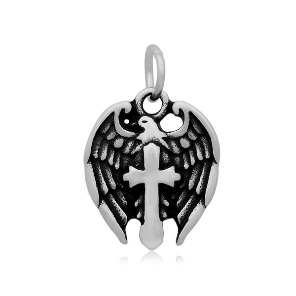 Cross With Dove Wings Charm