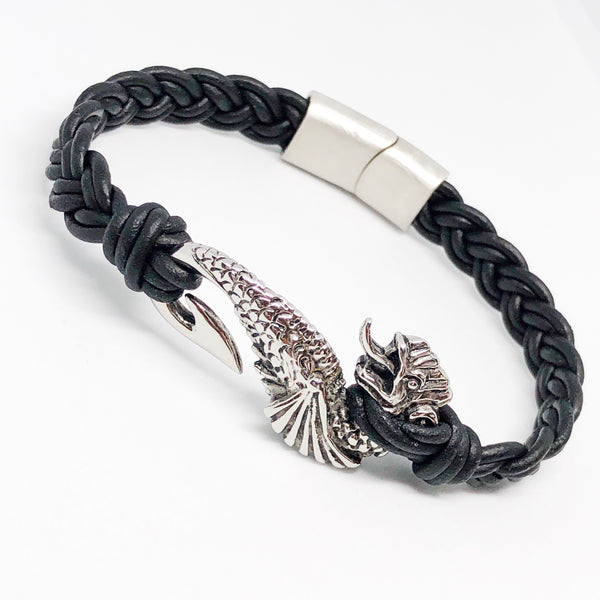 Sea Dragon Braided Leather Bracelet