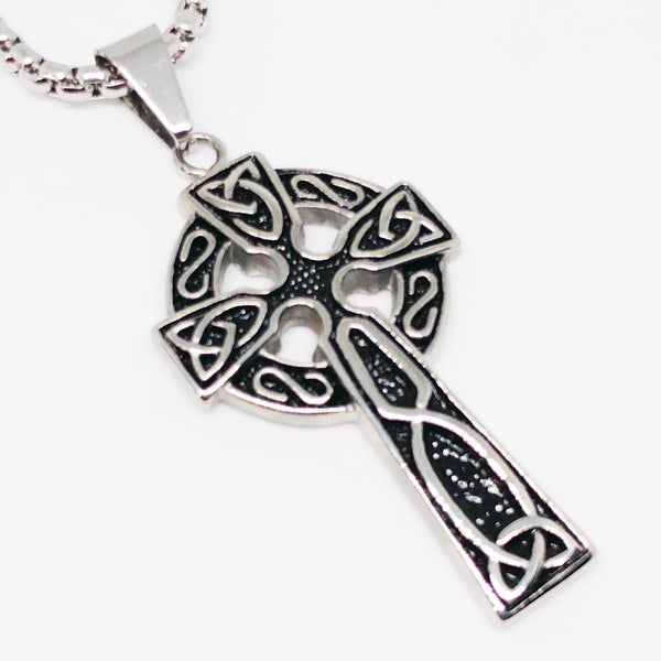 Big Celtic Cross Stainless Steel Necklace