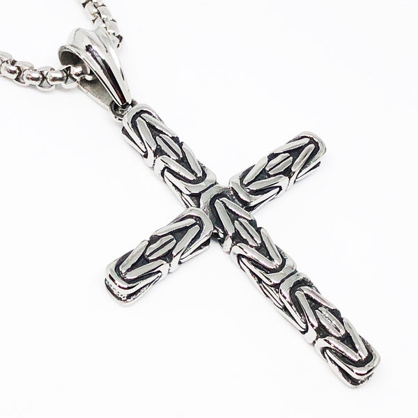 Byzantine Cross Stainless Steel Necklace