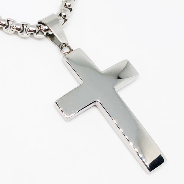 Clean Cross Stainless Steel Necklace