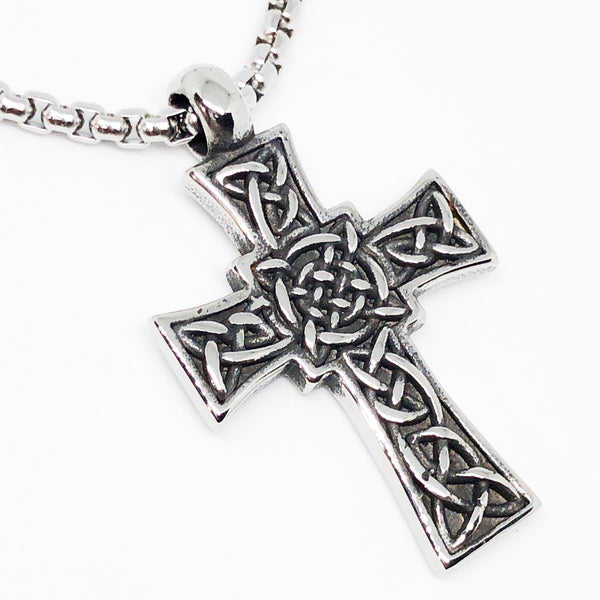 Trinity Celtic Cross Stainless Steel Necklace