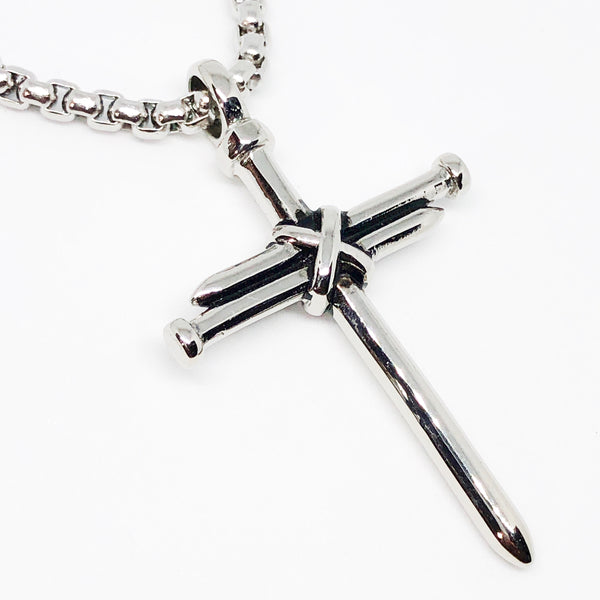 Cross Of Nails Stainless Steel Necklace