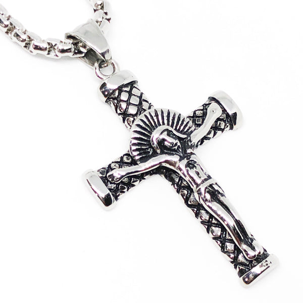 Radiant Crucifix Cross Stainless Steel Necklace