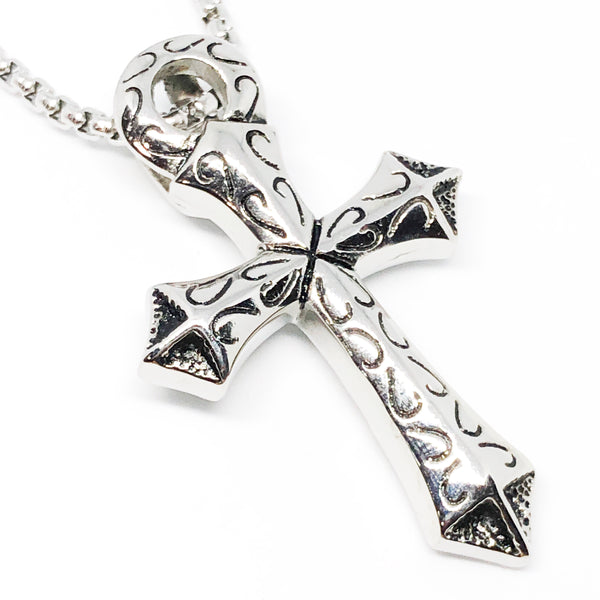 Florentine Cross Stainless Steel Necklace