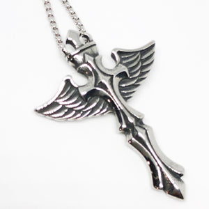 Winged Cross Stainless Steel Necklace