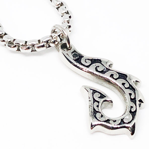 Surfers Fishhook Stainless Steel Necklace