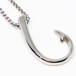 Smooth Fishhook Stainless Steel Necklace