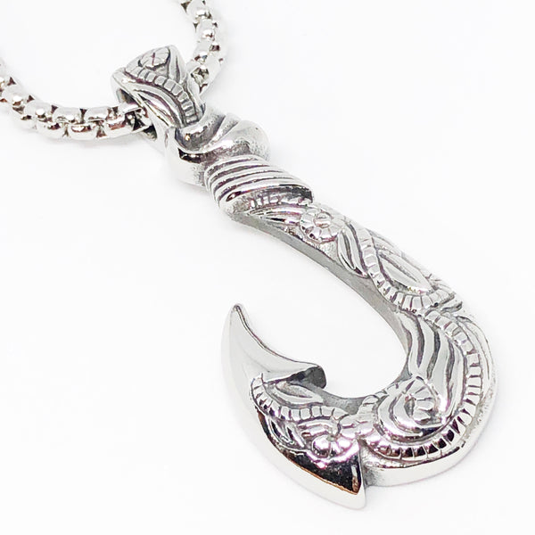 Tahitian Fish Hook Stainless Steel Necklace