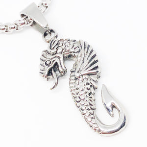 Sea Dragon Fishhook Stainless Steel Necklace