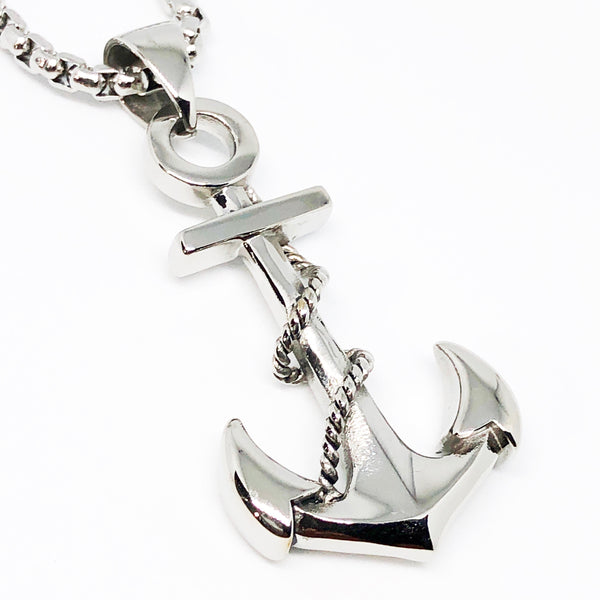 Long Anchor Stainless Steel Necklace