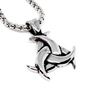 Triple Crescent Stainless Steel Necklace