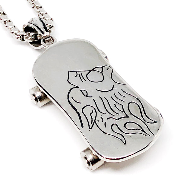 Skateboard Stainless Steel Necklace