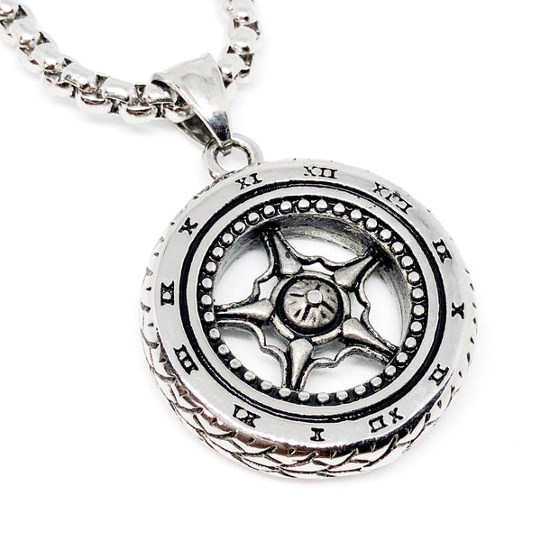 Car Wheel Stainless Steel Necklace