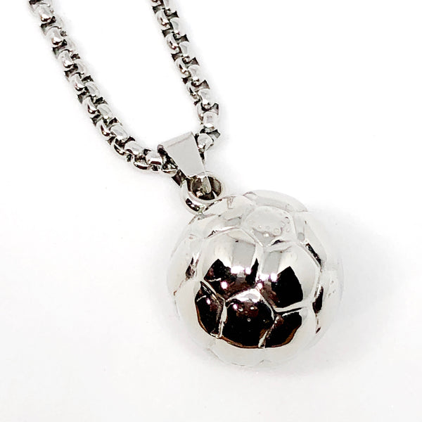 Futball Soccer Ball Stainless Steel Necklace