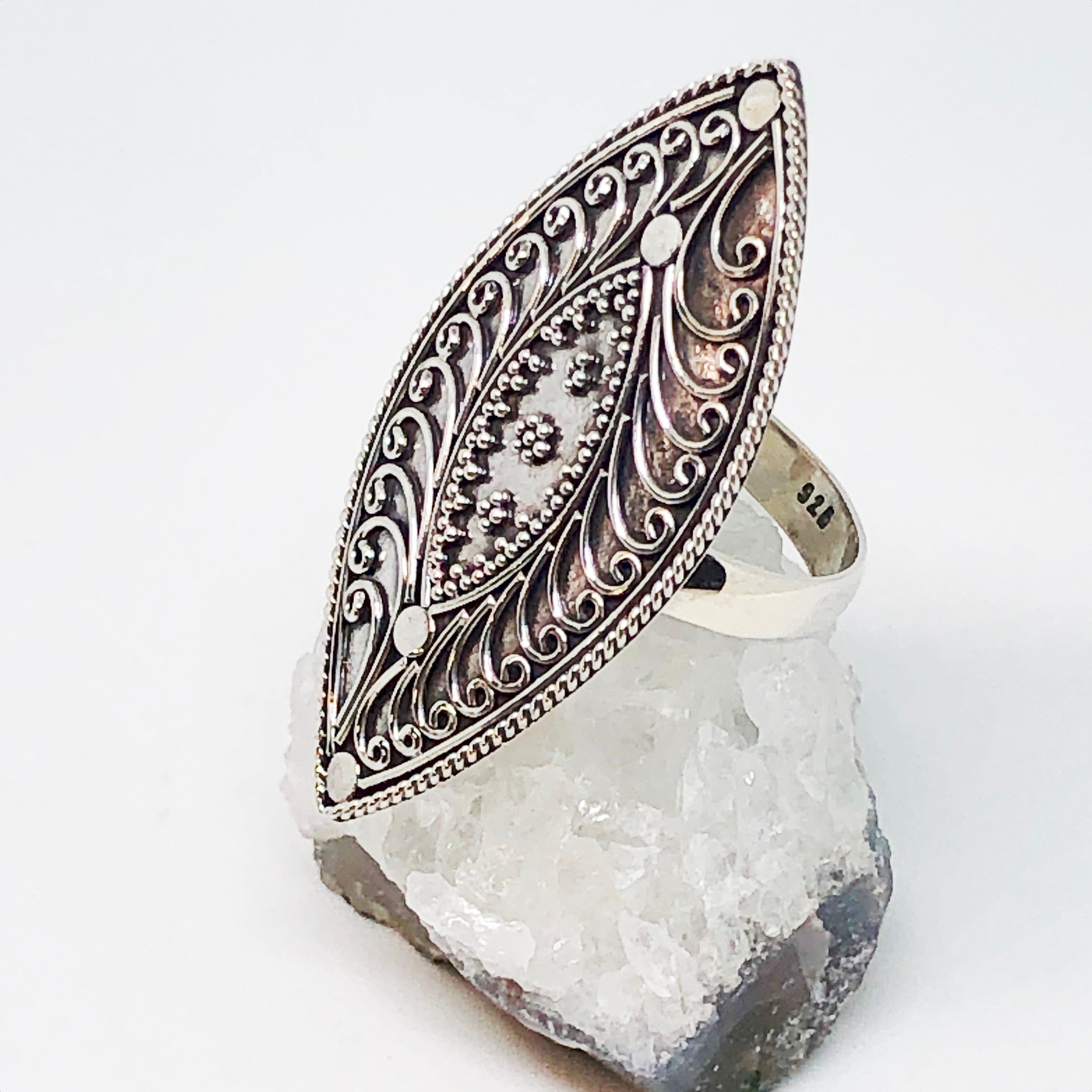 Horse Eye Filigree Sterling Silver Ring