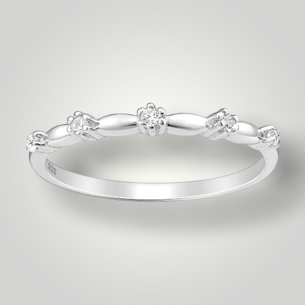 Radiant Zirconia Sterling Silver Ring