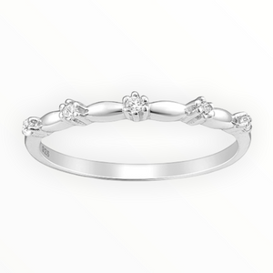 Radiant Zirconia Sterling Silver Ring