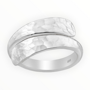 Hammered Cuff Sterling Silver Ring