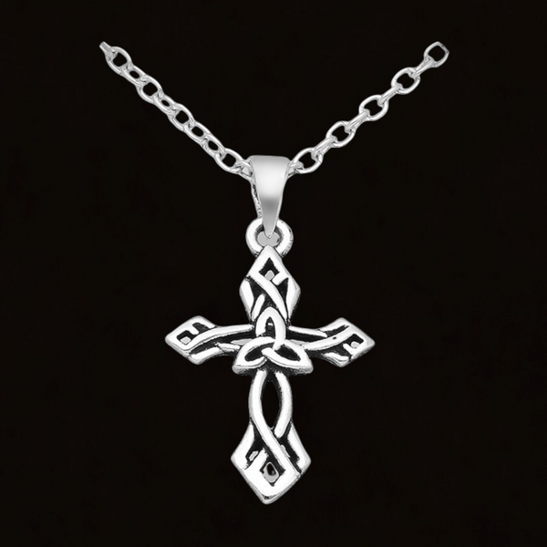 Petite Celtic Cross Sterling Silver Pendant Necklace